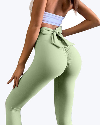 Back Waist Bowknot Yoga Seamless Pants