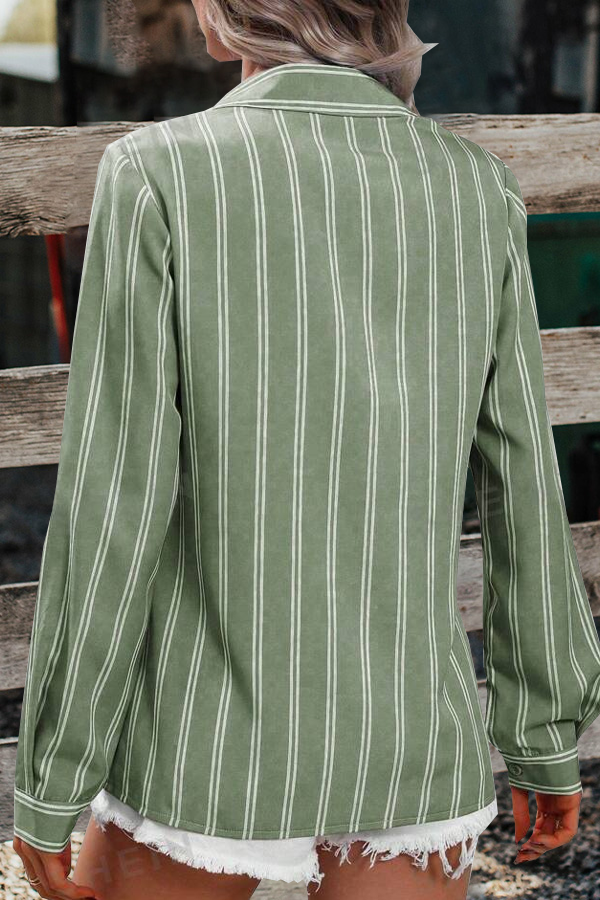 Women's Western Stripe Casual Long Sleeve Shirt