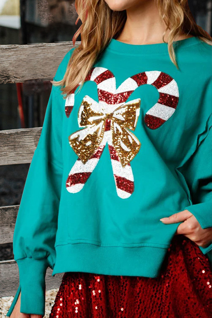 Women's Sweet Sequined Long Sleeve Christmas Sweater