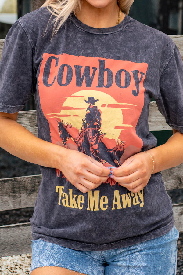 Cowboy Take Me Away Graphic Top