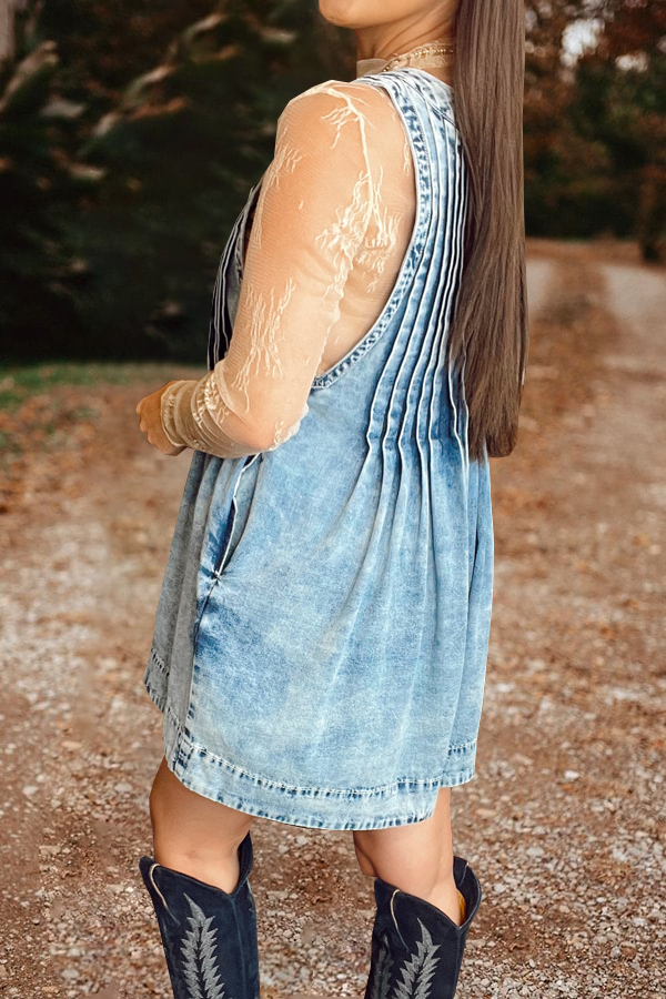 Sleeveless Shorts Denim Jumpsuit