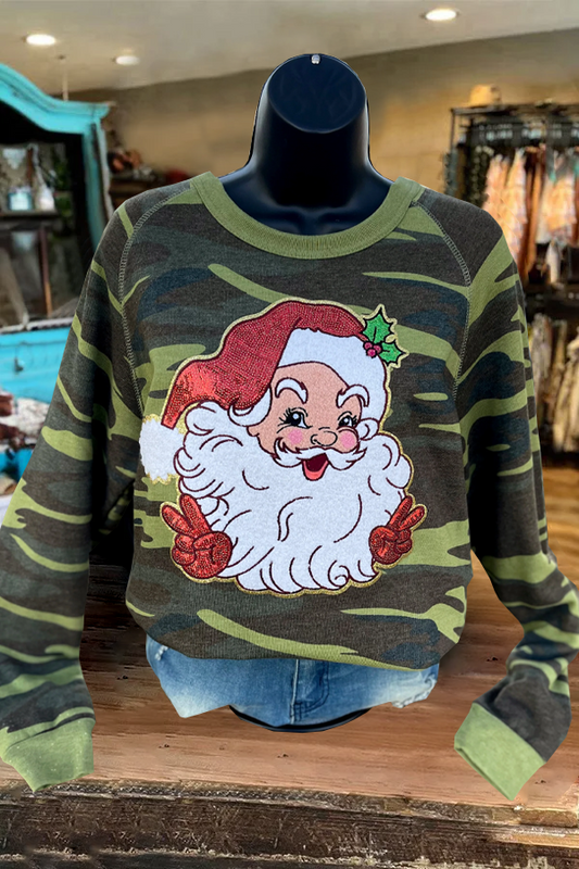 Santa Camouflage Christmas Sweatshirt