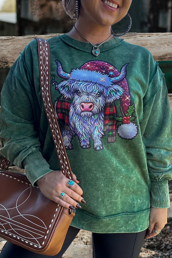 Sparkly Highlander Christmas Sweatshirt