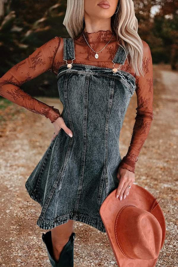 Women's Western Washed Denim Dress