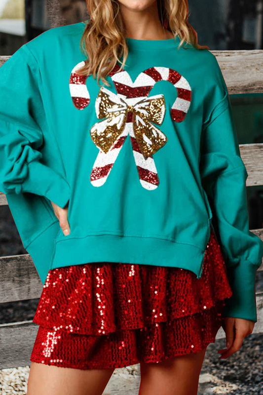 Women's Sweet Sequined Long Sleeve Christmas Sweater