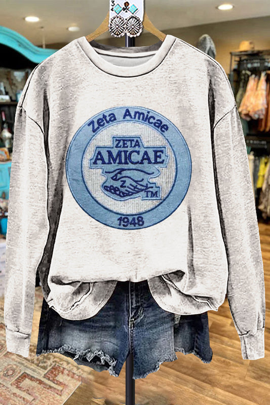 Classic Contrast Color Zeta Amicae Sweatshirt