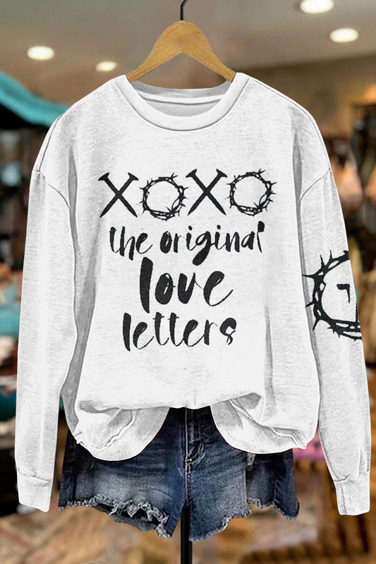 Christian Easter XOXO Letter Print Sweatshirt