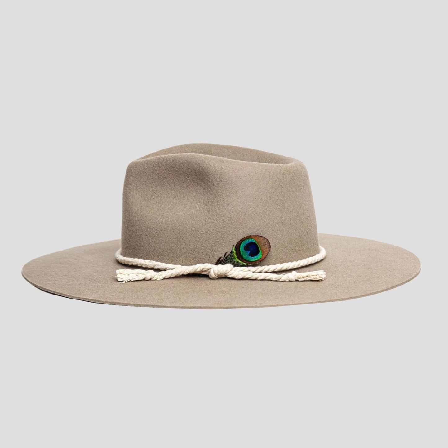 Classic Men's Felt Fedora Hat-Taupe