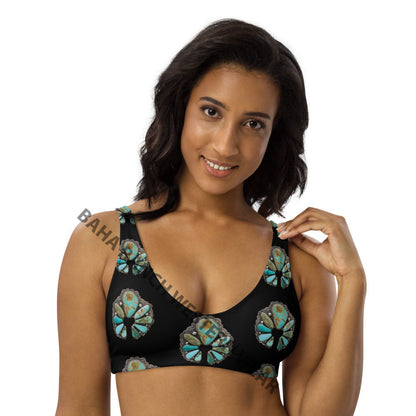 Yeehaw Black Turquoise Naja Bikini Top