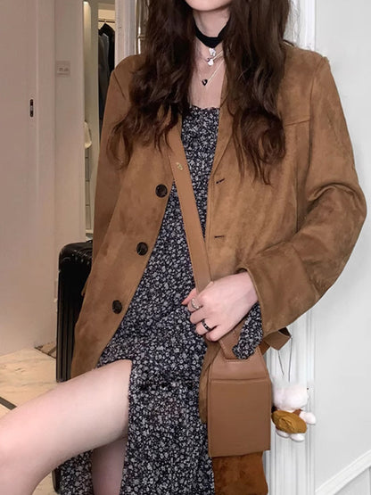 Vintage Suede Brown Blazer