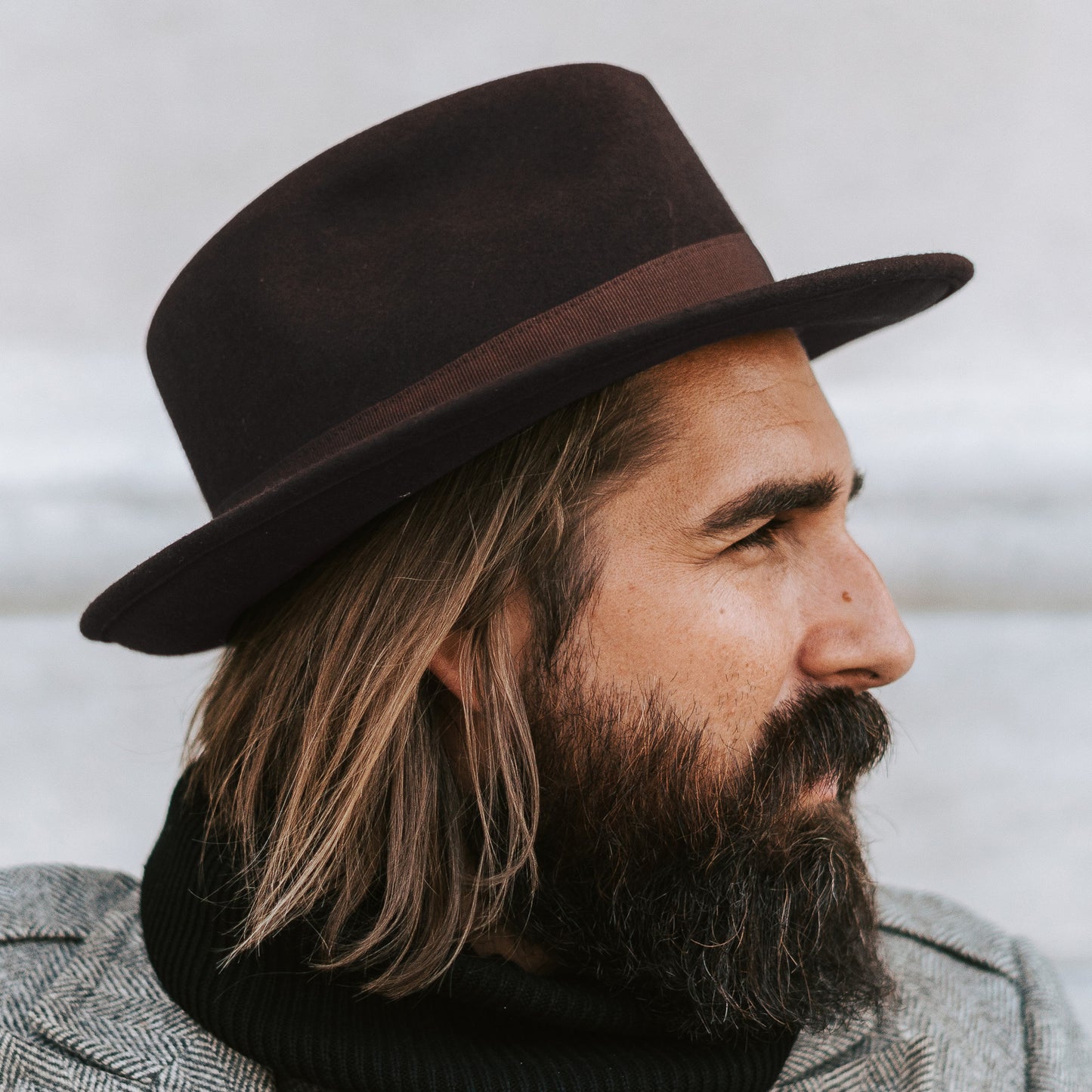 FIDO | TRUE BROWN WOOL FEDORA HAT WITH BAND