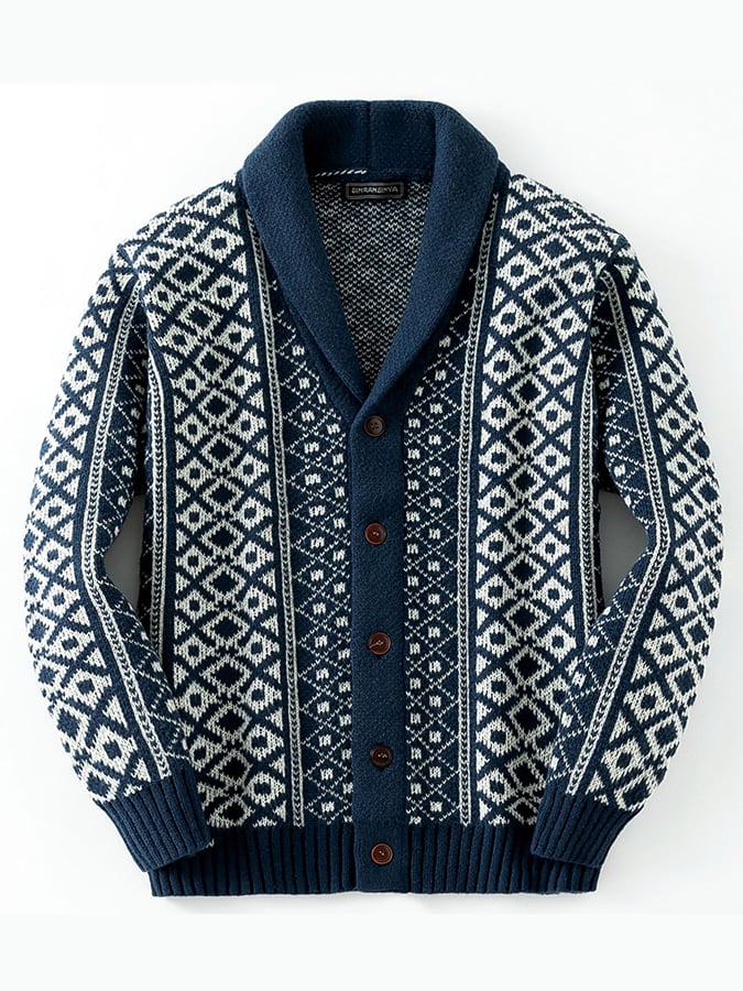 Men's Vintage Knitted Sweater Jacket