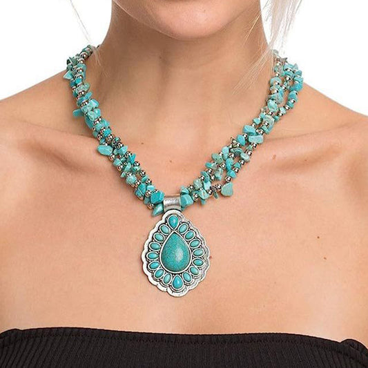 Boho Vintage Turquoise Necklace