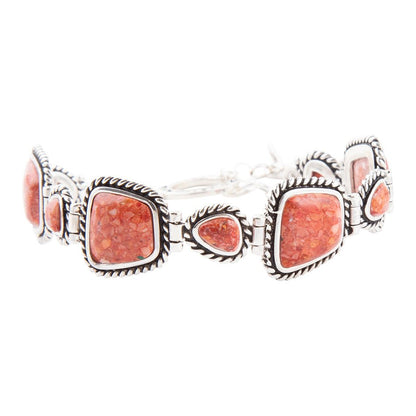 Sedona Sponge Coral and Sterling Silver Toggle Bracelet