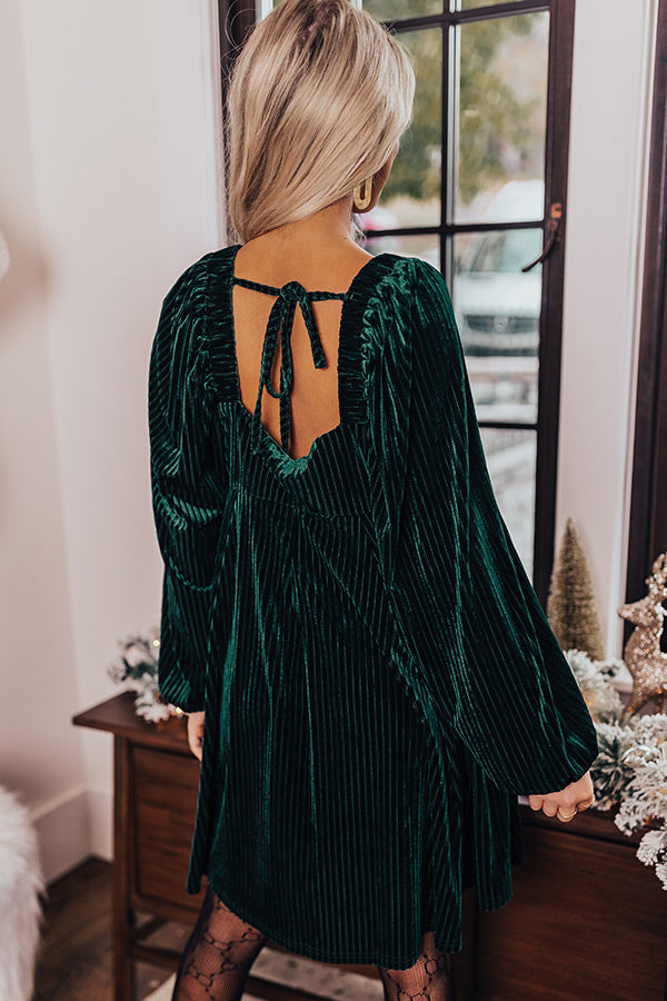 Festive Velvet Baby Doll Dress