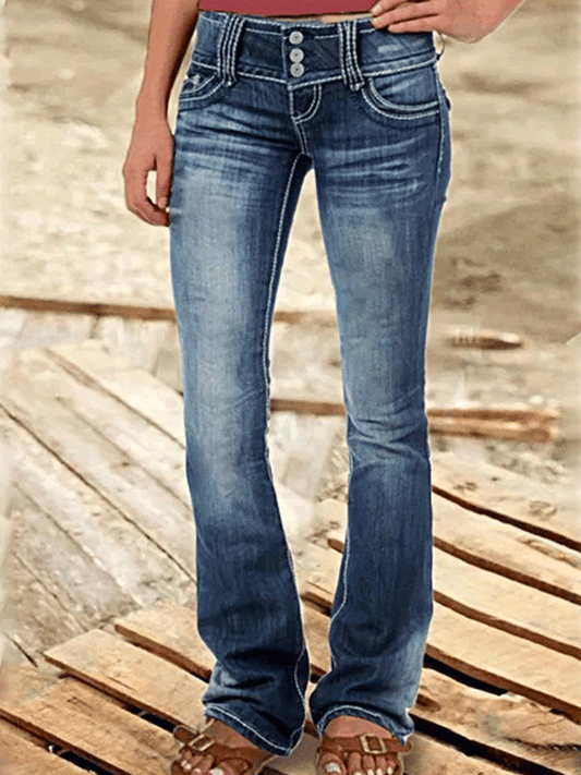 Casual stretch flared jeans