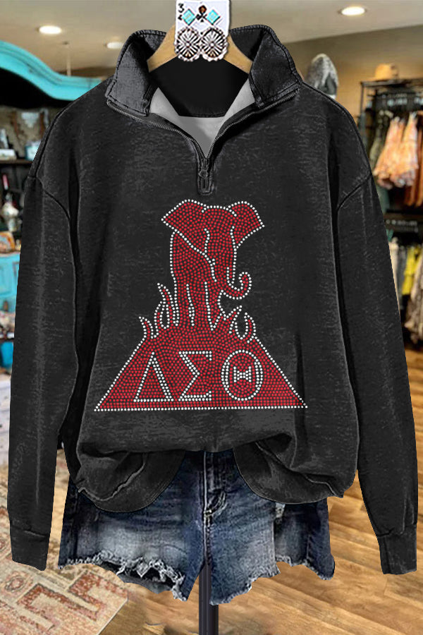 Elegant Contrasting Color Delta Sigma Theta Sweatshirt