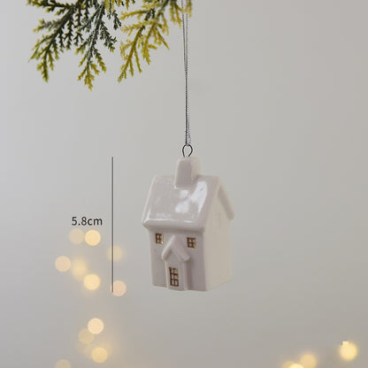 Christmas Ceramic House Mini Pendant