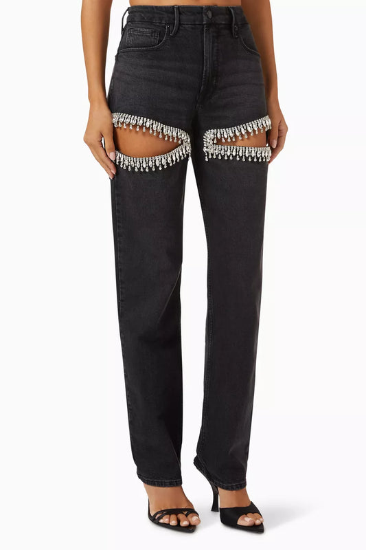 Crystal Slit Jeans