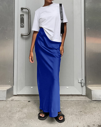 Utility Satin Maxi Skirt