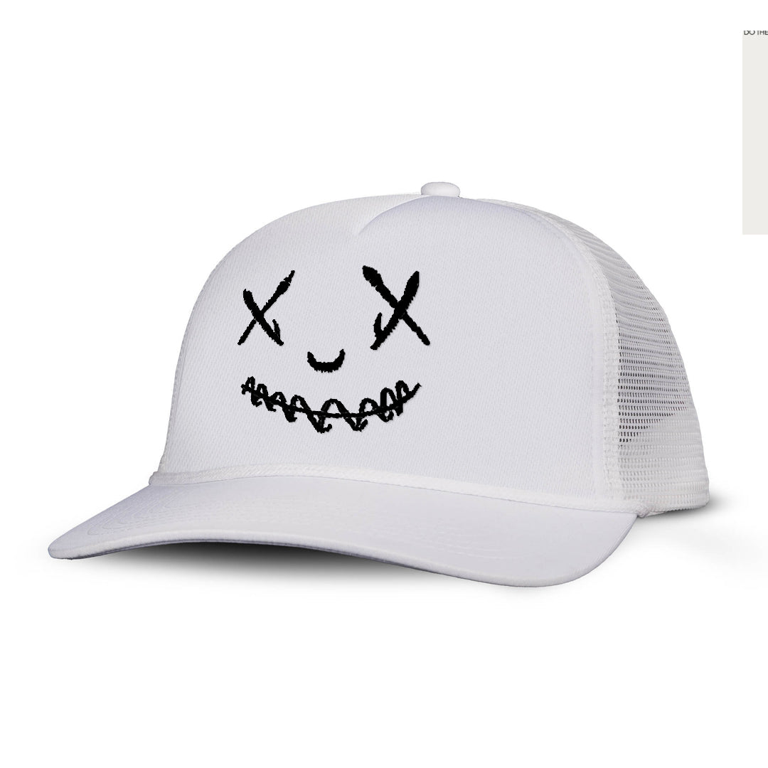 Happy Face Printed Trucker Hat