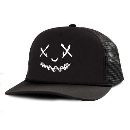 Happy Face Printed Trucker Hat