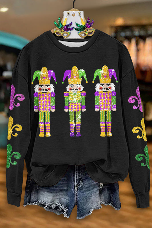 Classic Mardi Gras Nutcracker PrintSweatshirt