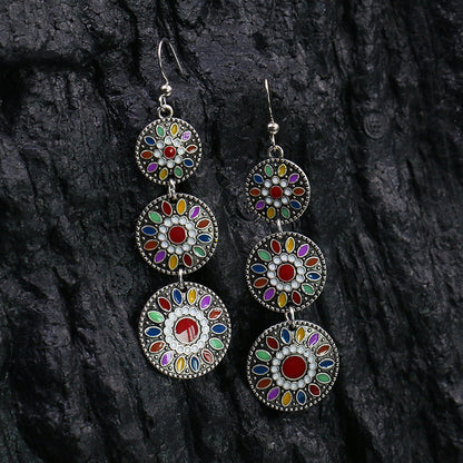 Women's Bohemian Tribal Hollow Earrings