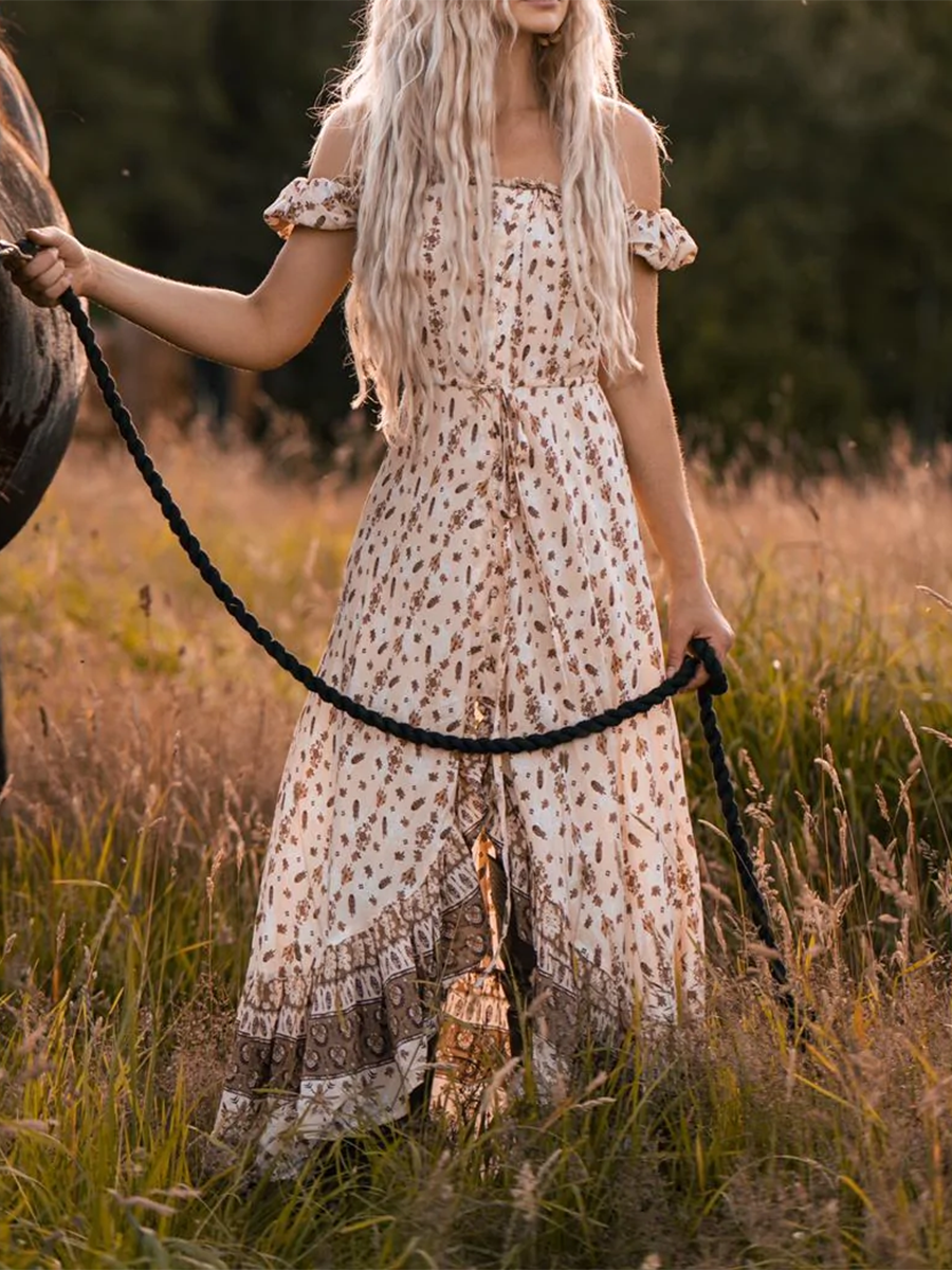 Floral Print Short Sleeve Dress