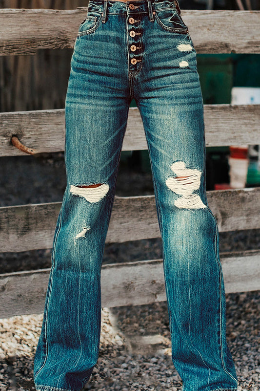 Vintage Washed Ripped Jeans