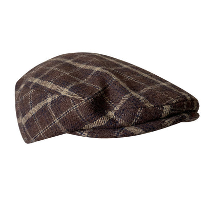 THE PEAKED Marl Flat Hat Brixto-Harris Tweed