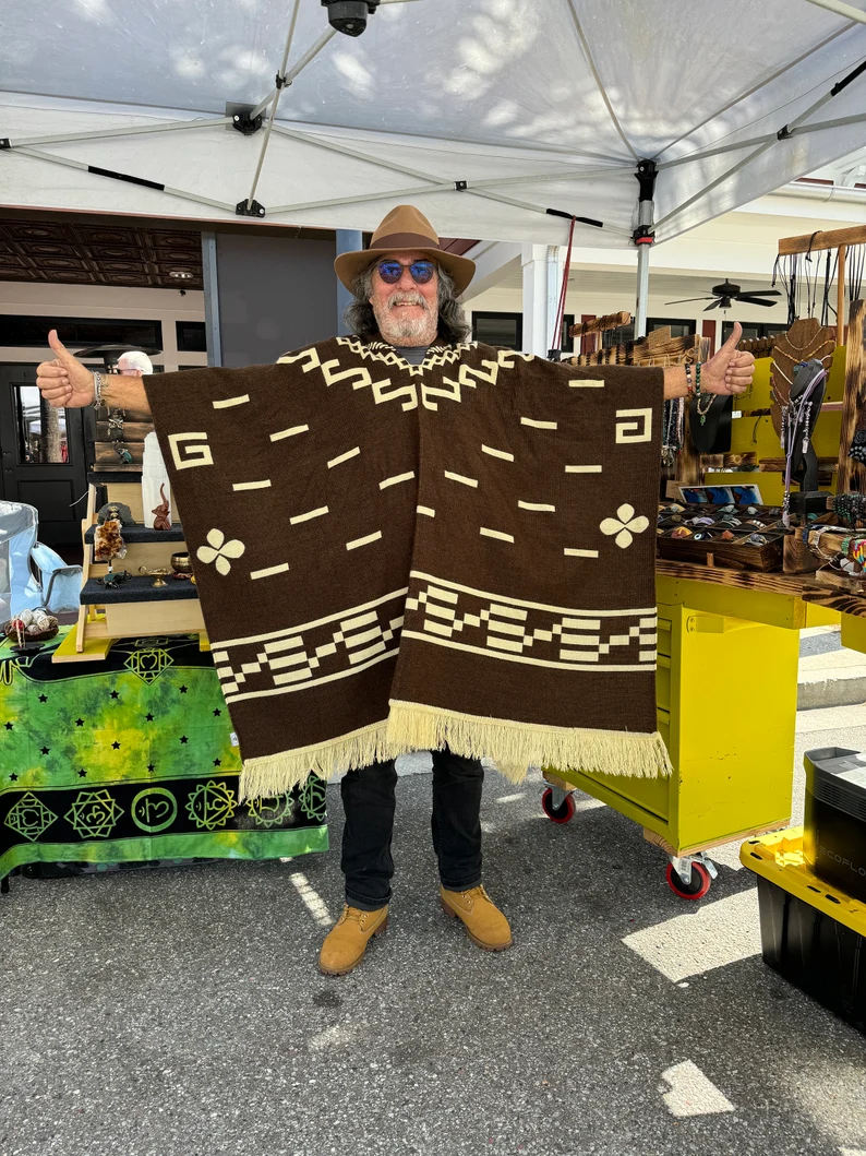 Clint Eastwood Poncho - Alpaca Wool handmade poncho from South America