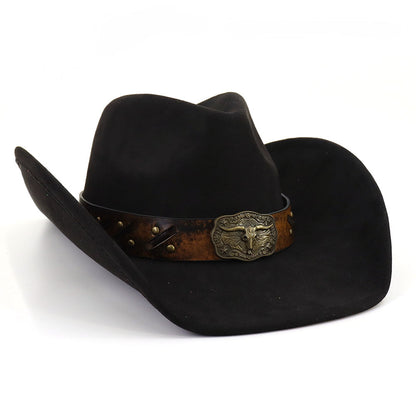 Men's Vintage Western Cowboy Hat Suede Knight Hat