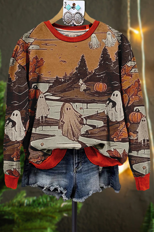 Classic Halloween Color Contrast Sweatshirt