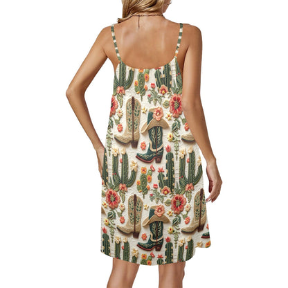 Boots and Cactus Summer Tank Dress