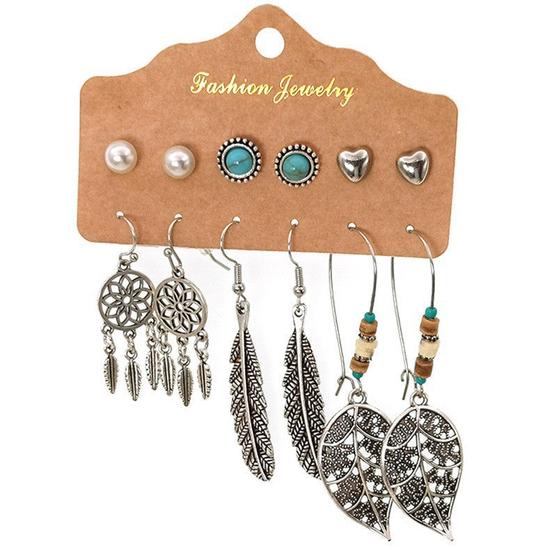 Women's Bohemian Retro Turquoise Tassel Earrings