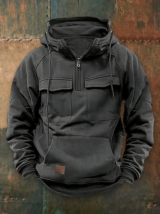 Men's Retro Casual Hooded Sweatshirt