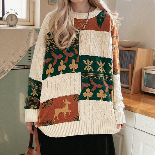 Retro Lazy Loose  Knit Sweater