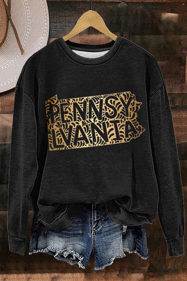 Unique Pennsylvania Print Sweatshirt