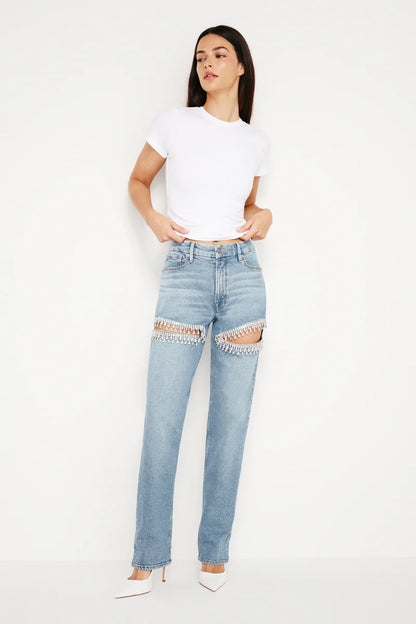 Crystal Slit Jeans