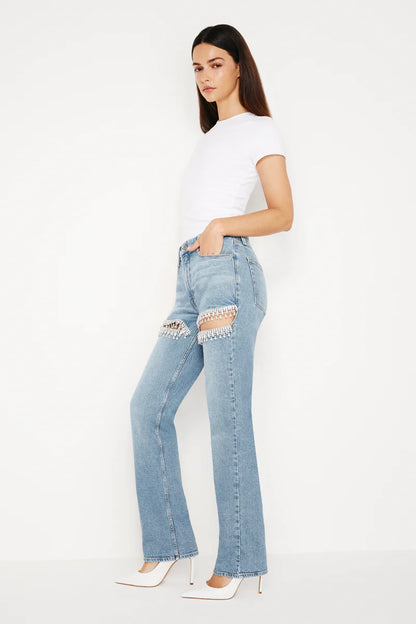 Crystal Slit Jeans