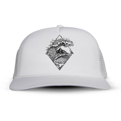 Crashing Wave Printed Trucker Hat