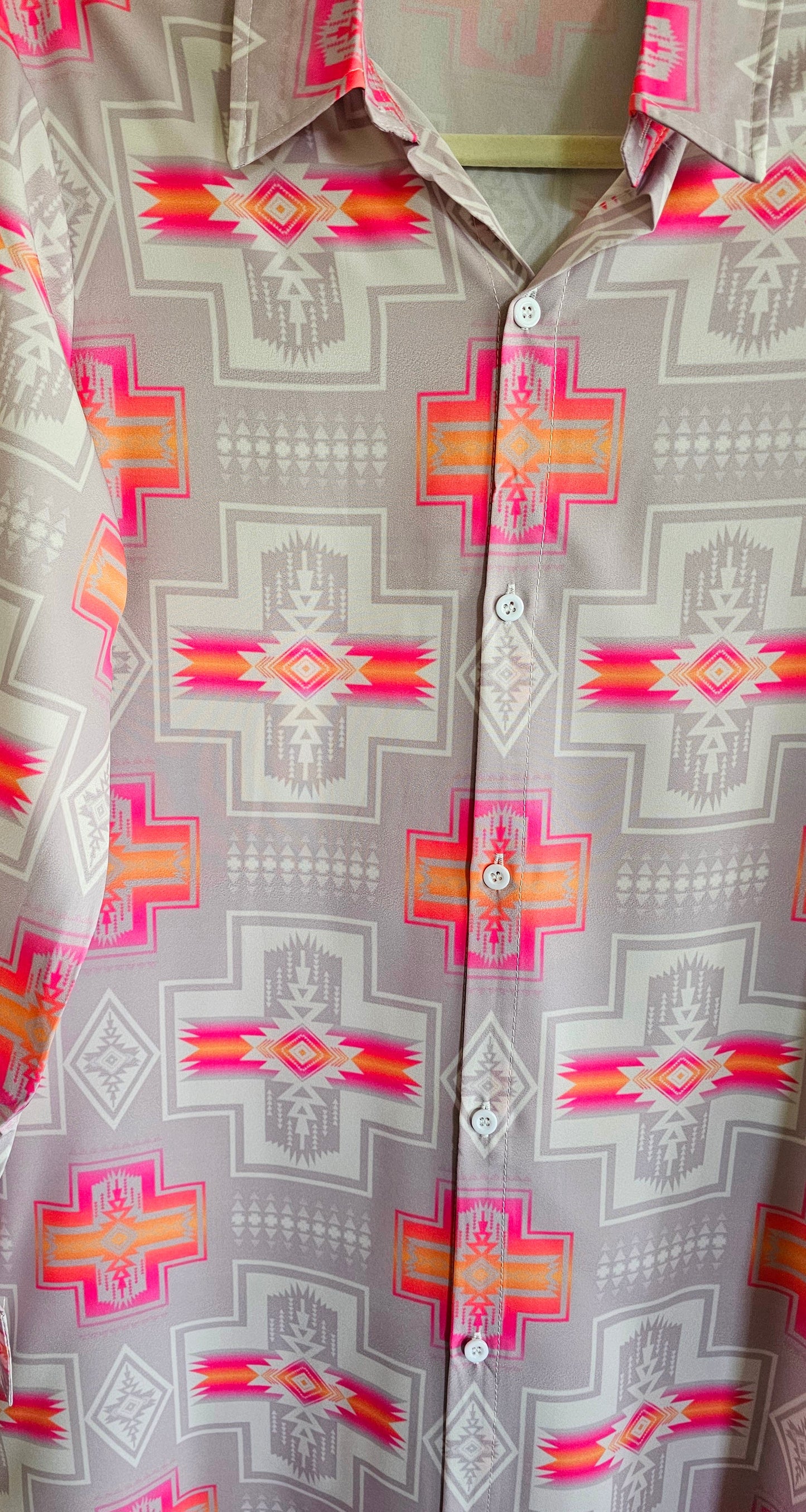 Pink Fire Aztec Women's Western Duster Dress