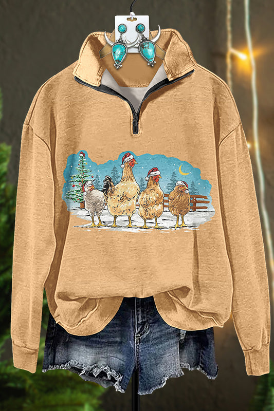 Ranch Christmas Hen Zip Sweatshirt