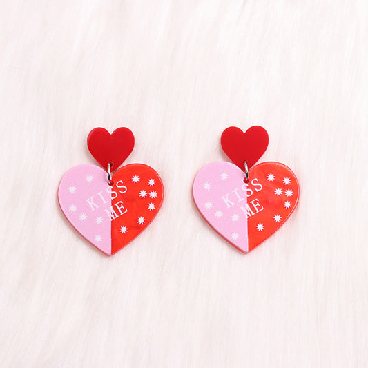 Valentine's Day Heart Simple Earrings