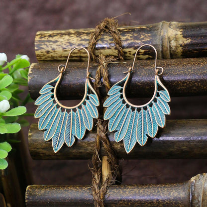 Bohemian Retro Tassel Antique Distressed Geometric Alloy Earrings