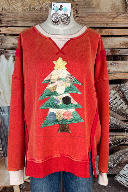 Vintage Christmas Contrast Sweatshirt