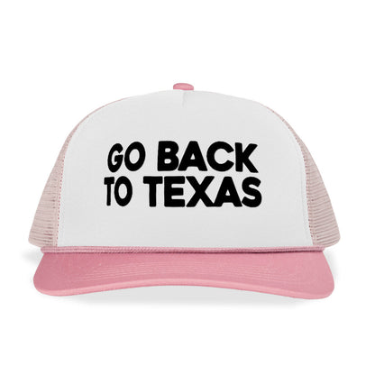 GO BACK TO TEXAS Letter Printed Trucker Hat