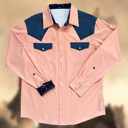 Men's 100% Cotton Western Multiple Pockets Shirt