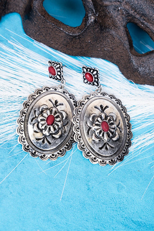 Silver Concho Earrings